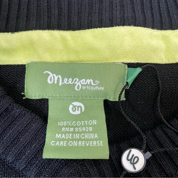 Meezan Art Couture Patchwork Branded Crew Neck Sweater Size XL - Picture 4 of 5